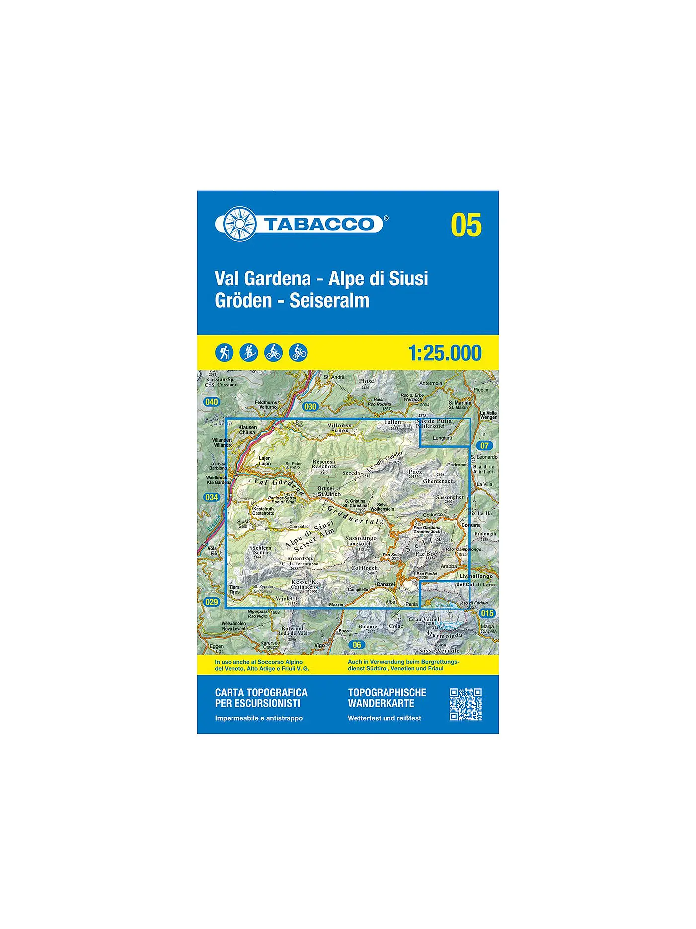 TABACCO | Wanderkarte 05, Gröden, Seiseralm 1:25.000 | 